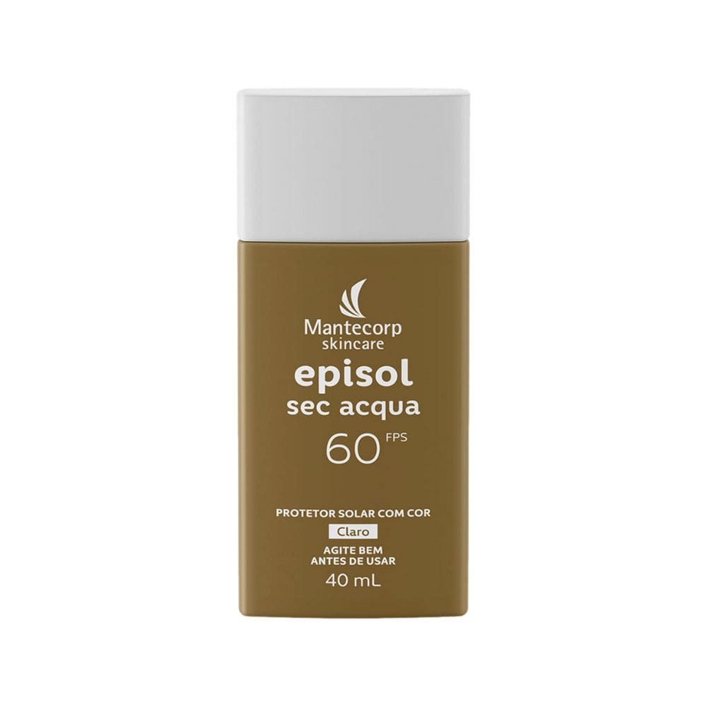 Protetor Solar Facial Mantecorp Skincare Episol Sec Acqua Toque Seco com Cor Claro FPS 60 com 40ml