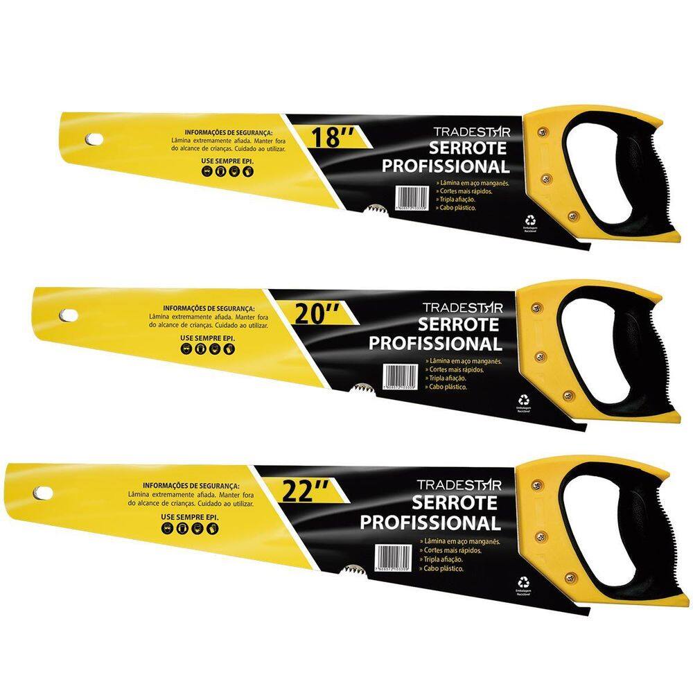 Kit Marceneiro Serrote Madeira 18 20 22`` Cabo Emborrachado