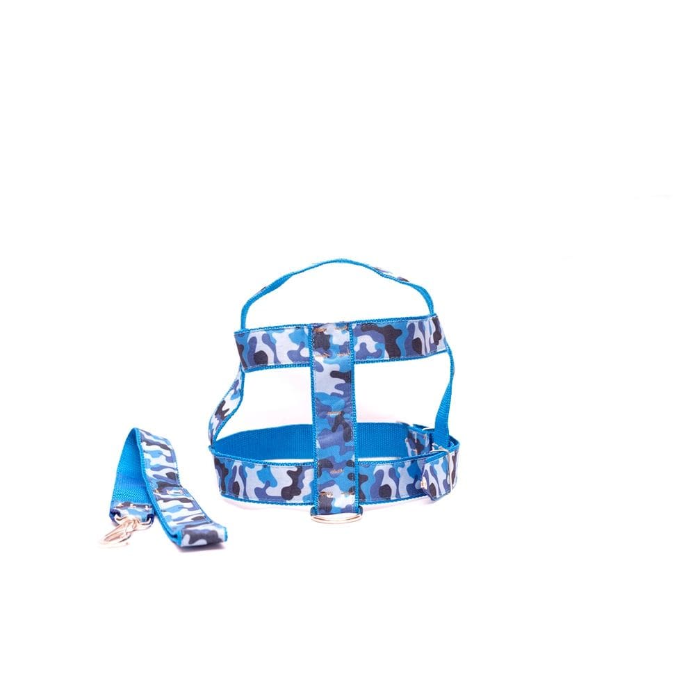 Kit Guia peitoral 40mm xadrez azul tamanho 9 63cm a 84cm