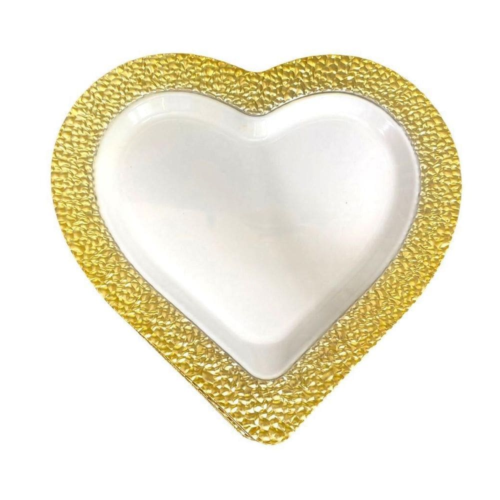 Pratos de Natal Descartáveis Luxo Dourado - 6 unid. 19cm