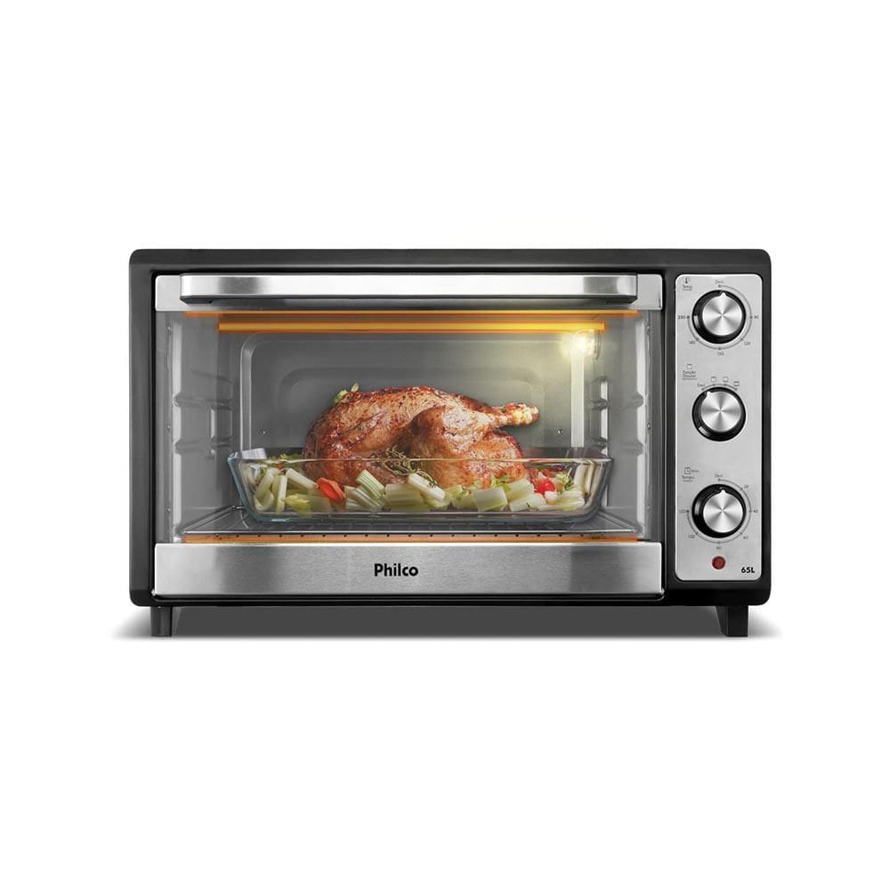 Forno Elétrico 65 Litros Philco Dupla Resistência Bancada Preto PFE65 127V