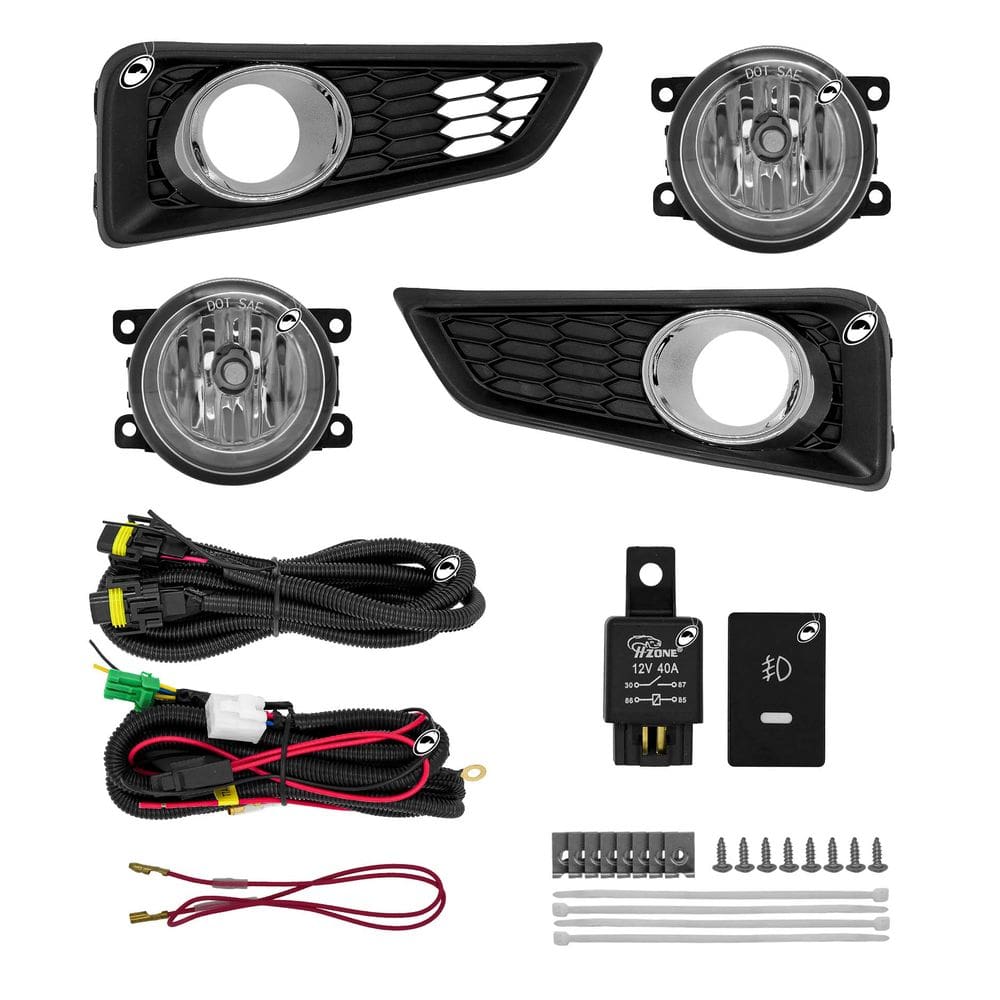 Kit Farol de Milha Neblina Honda Novo City 2014 2015 2016 2017 + Moldura Aro Cromo + Kit Lâmpada Super LED 6000K