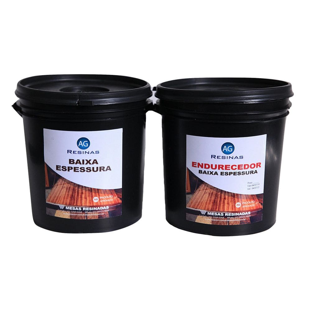 Kit Resina Epóxi Baixa Espessura+Endurecedor Madeira 25kg