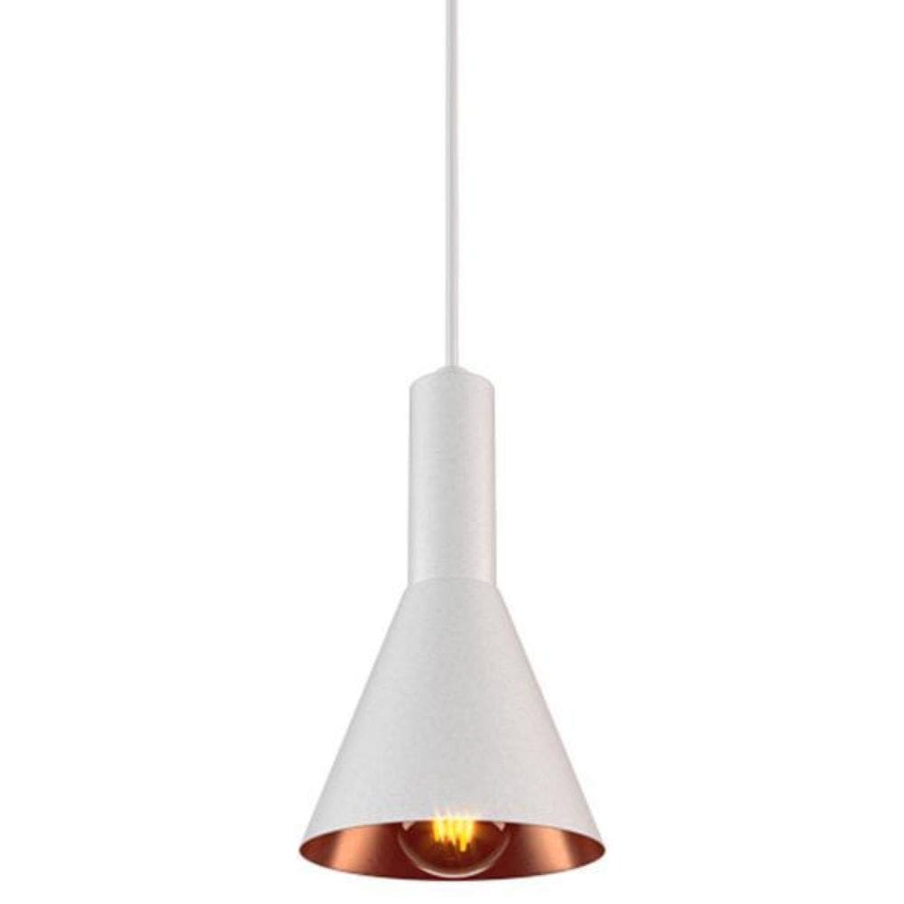Lustre Pendente Orluce Provetta OR1394 Branco e Bronze E27