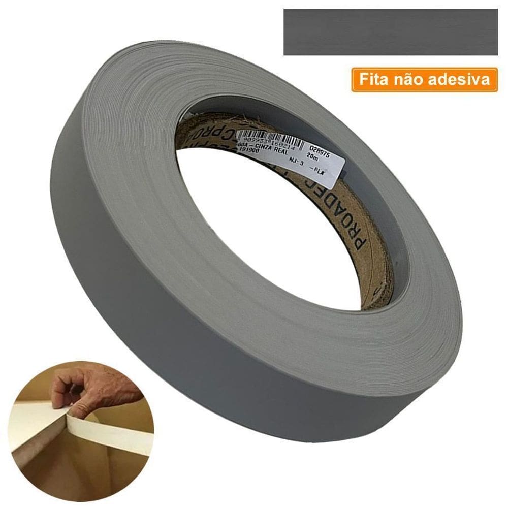 Fita De Borda PVC Cinza Real 35mm X 20m Proadec