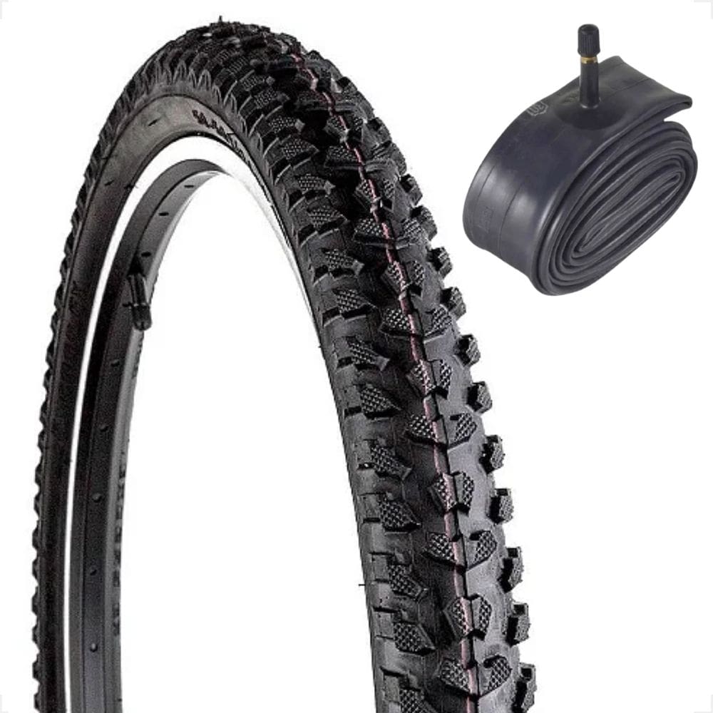 Pneu bicicleta Levorin Excess aro 20 x 1.75 Cravudo Infantil mtb banda leve + Camara bico grosso