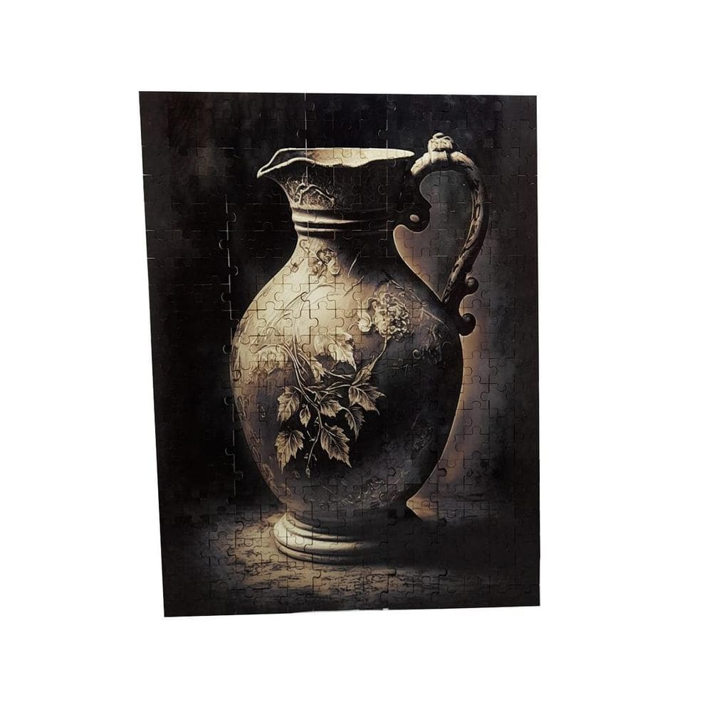 Quebra-cabeça Vaso Preto e Branco em MDF 300 Peças 39,5x28cm