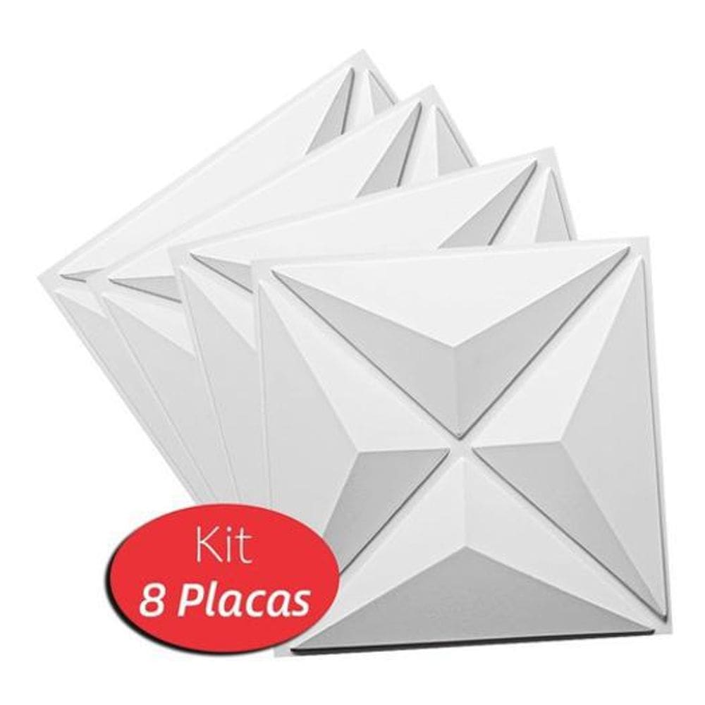 8 Placas Decorativas 3D Kit Revestimento Para Parede