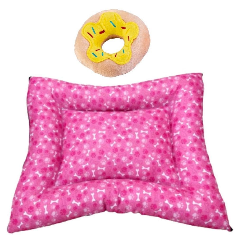 Kit Almofadão E Pelúcia Para Cães E Gatos - Rosa