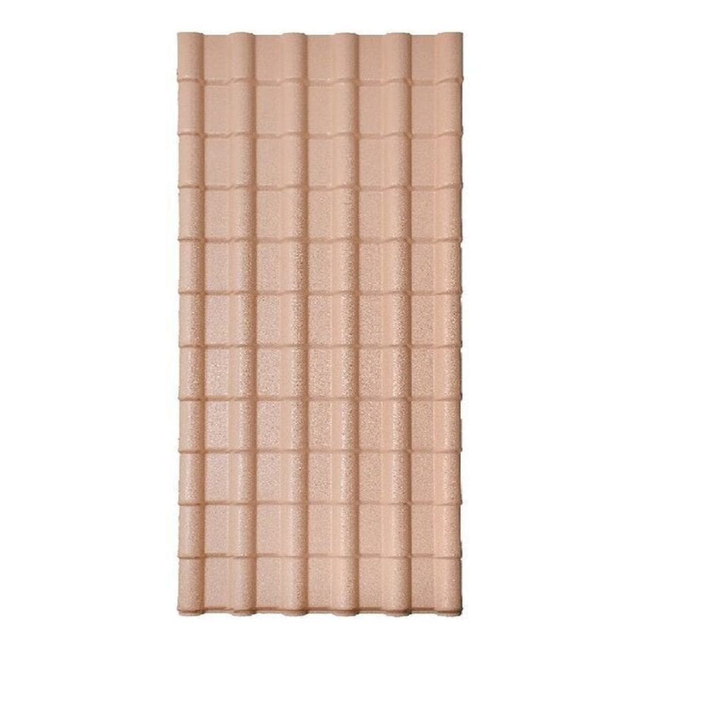 Kit com 5 Telhas Pvc Colonial 3,30m X 0,88m X 1,7mm 6 Ondas com Kit Fixação Lux Telhas Marfim