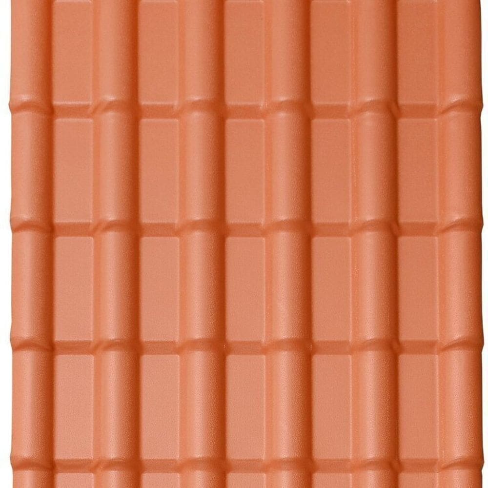 Kit com 5 Telhas Pvc Colonial 1,98m X 0,88m X 1,7mm 6 Ondas com Kit Fixação Lux Telhas Ceramica