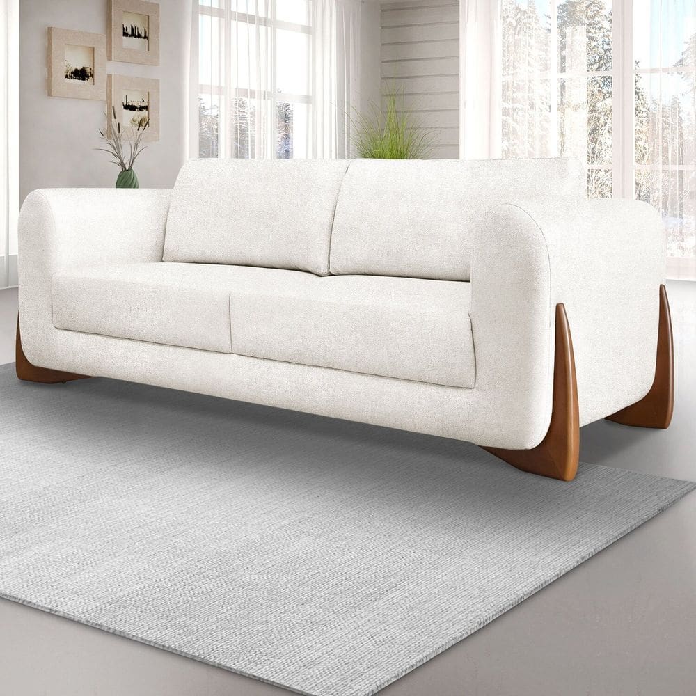 Sofá 3 Lugares para Sala de Estar Djon Branco