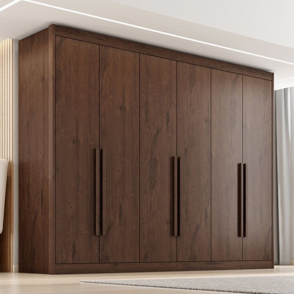 Guarda-roupa Mdf 6 Portas 6 Gavetas Colossal Jacarandá