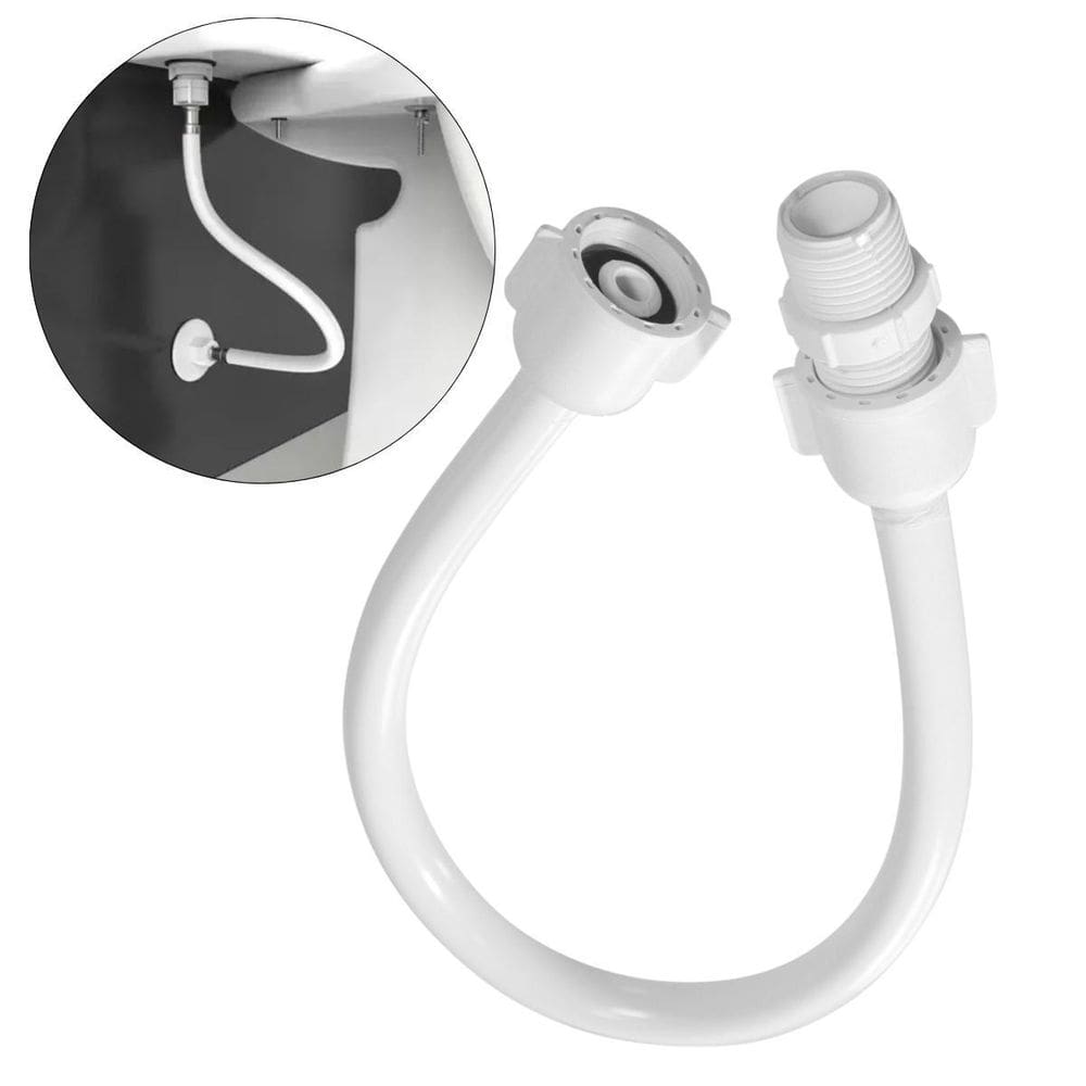 Engate De Pvc Flexível Mangueira Para Descarga 40 Cm Branco