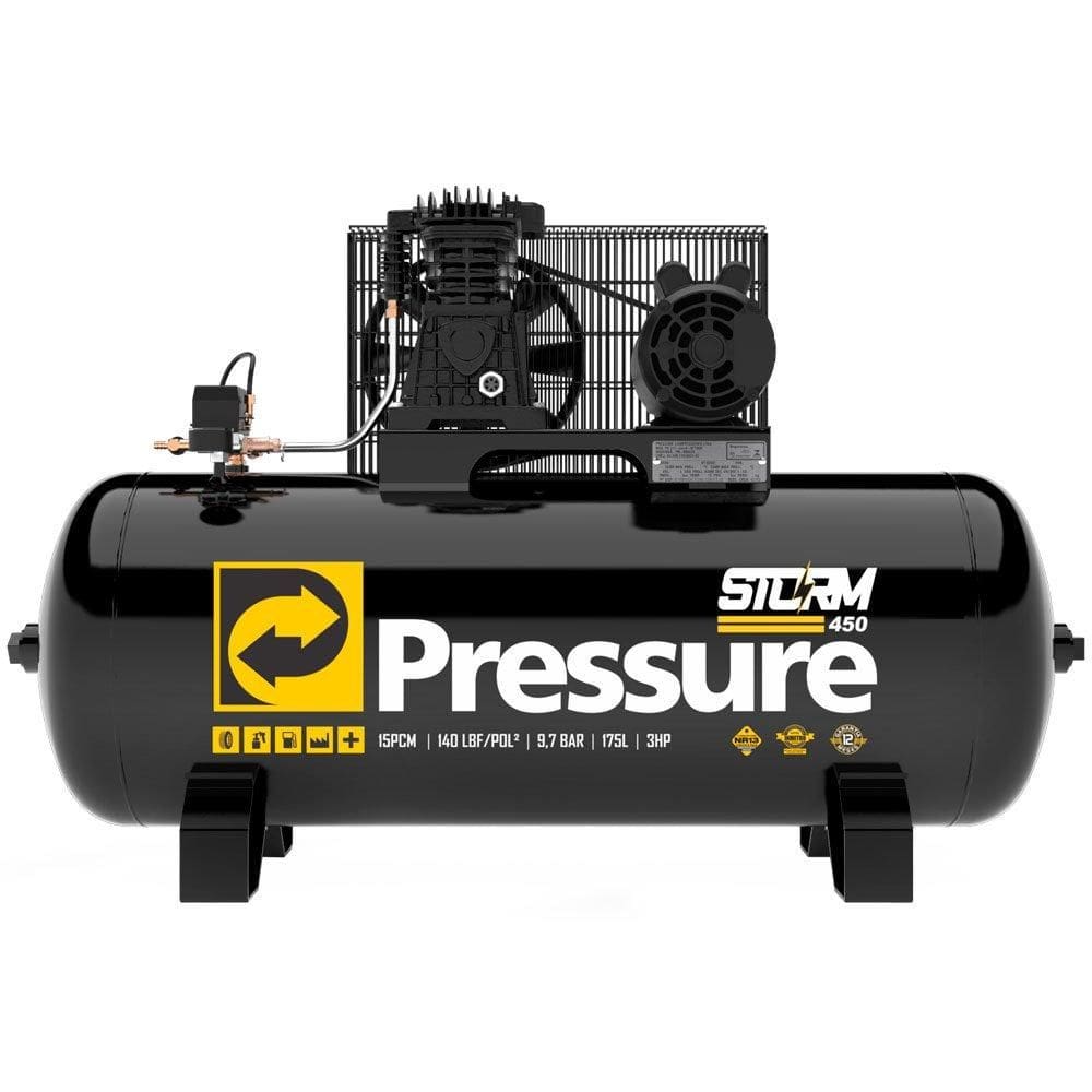 Compressor de Ar Storm 450 15 Pés 175L 3HP 110/220V Pressure