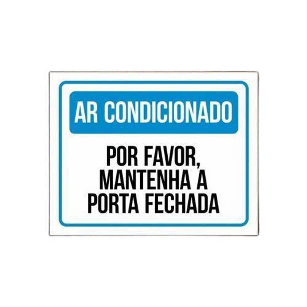 Placa Ar Condicionado Por Favor Mantenha Porta Fechada 36X46