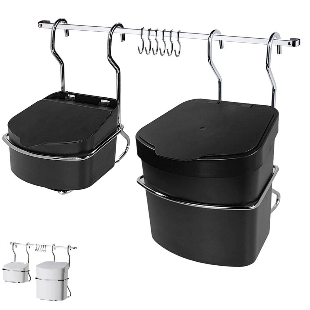 Kit Cozinha Barra 45cm De Parede Cromada com 6 Ganchos + Lixeira 2,5L + Saleiro - Future