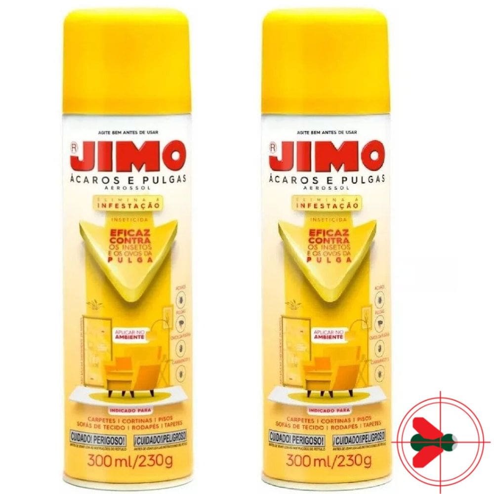 2 Jimo Anti Ácaros Pulgas E Carrapatos Spray 300ml