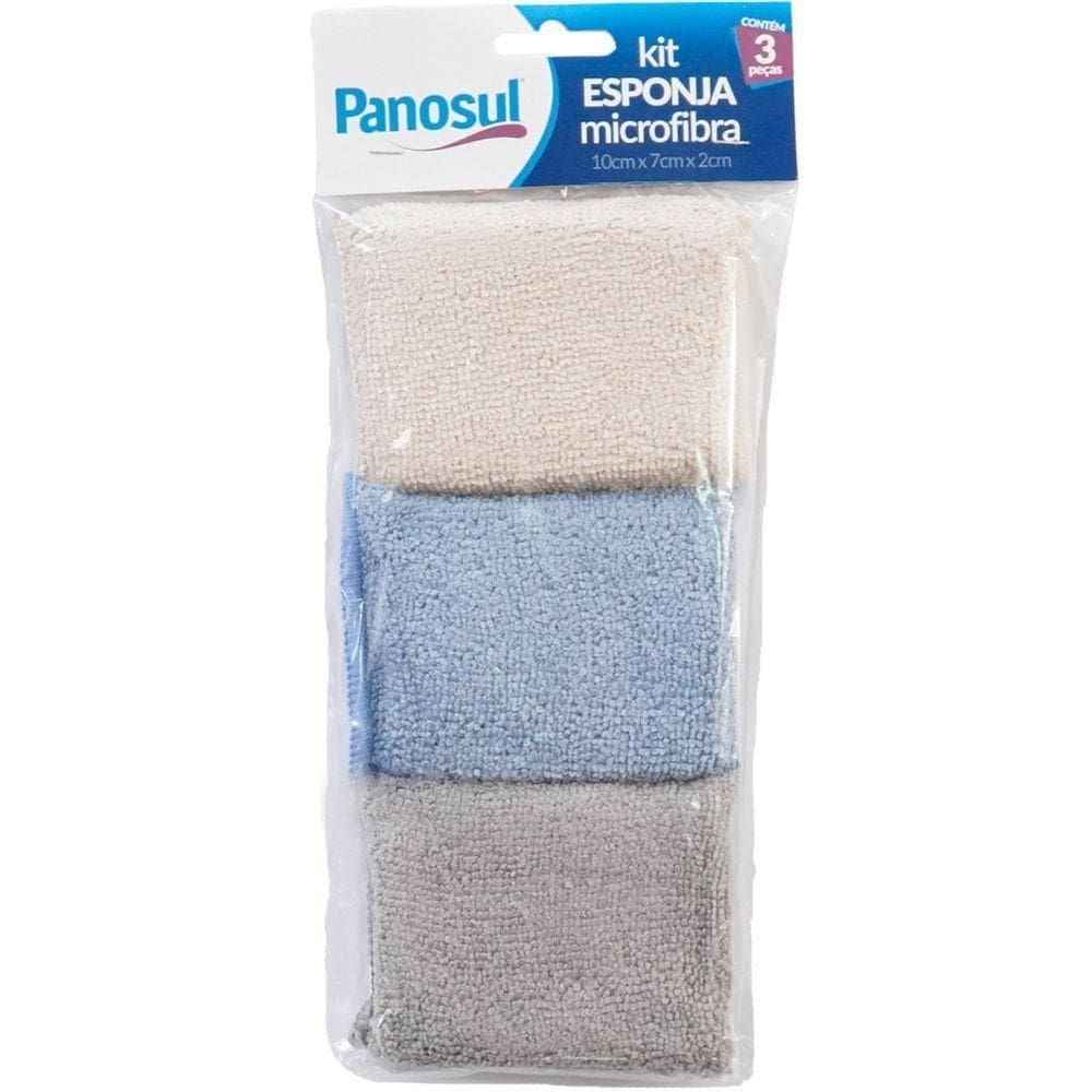 Kit 3 Esponjas Microfibra Multiuso Para Limpeza 10x7x2cm diversos