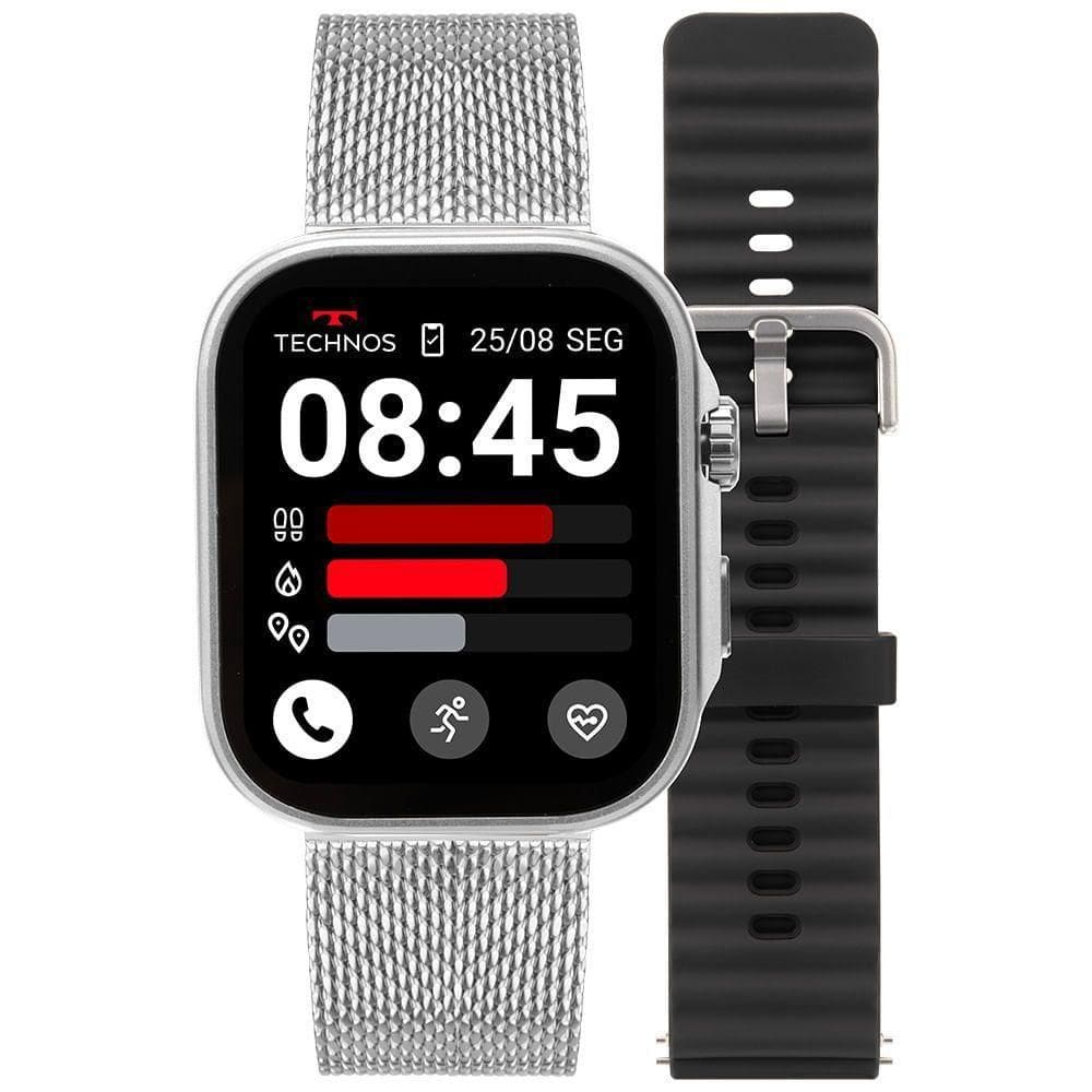 Smartwatch Technos Connect Max Call Prata - Tmaxcab/9k Relogio Smarts Unissex Connect Prata - Tmaxcab/9k