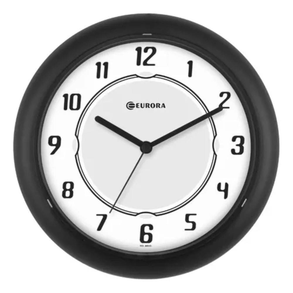 Relogio de Parede Preto Eurora 6505 034