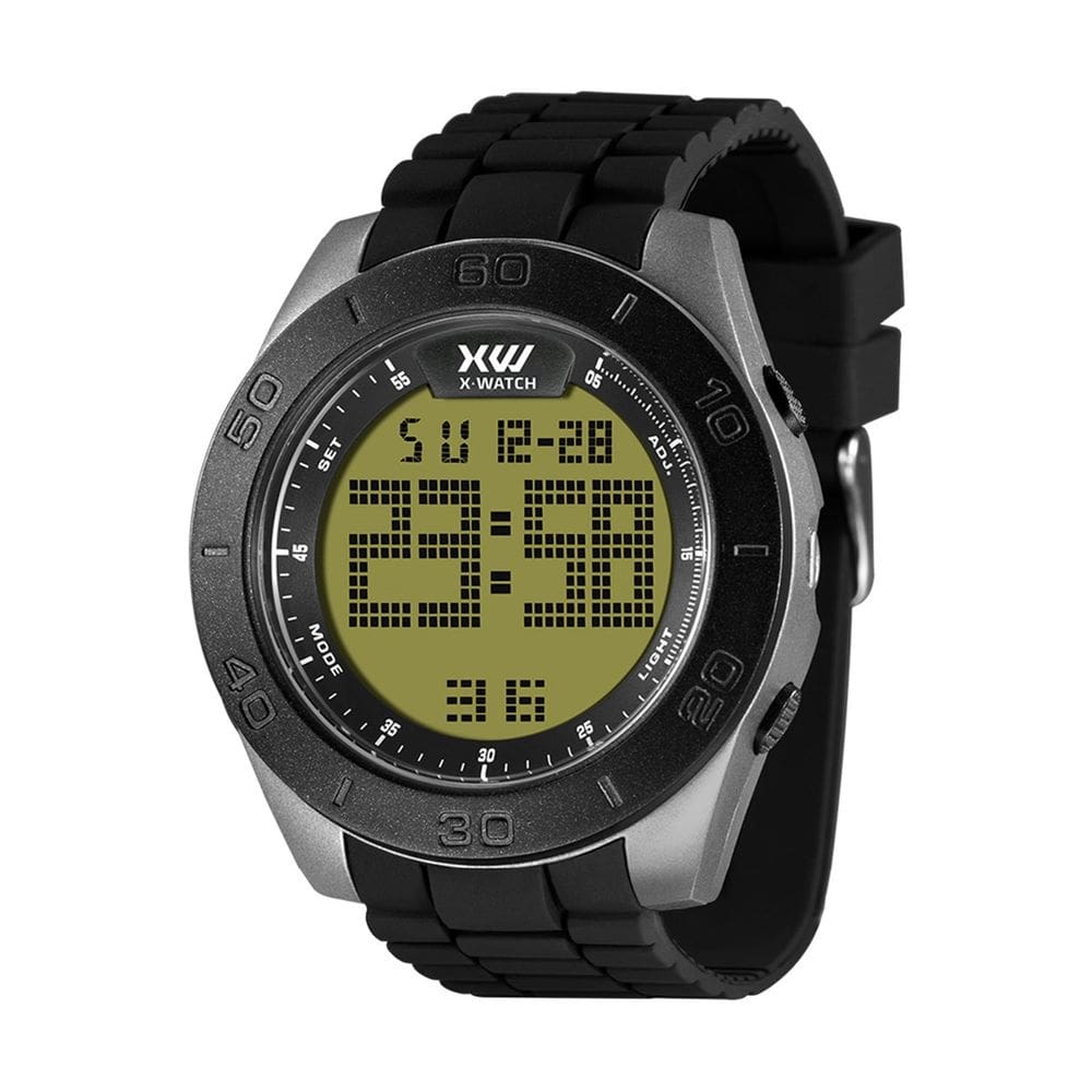 Relógio X Watch autêntico Preto Digital Verde Prova dAgua 100