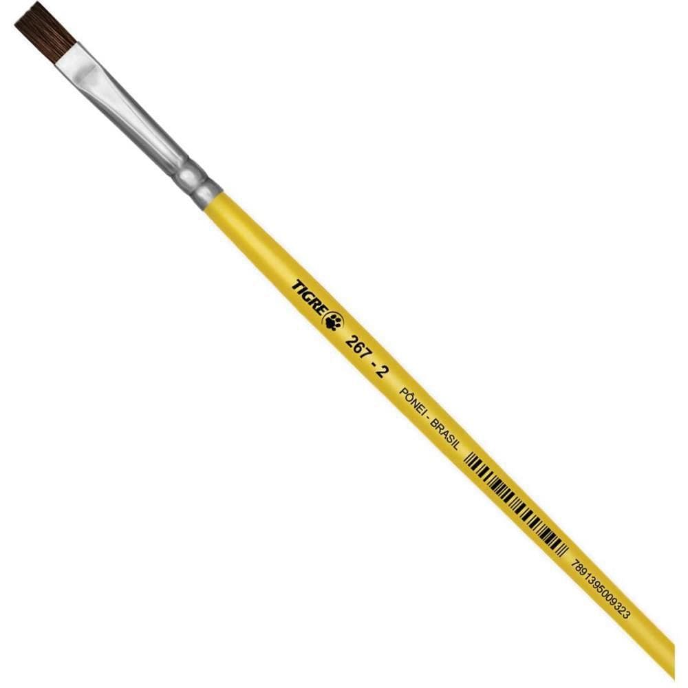 Pincel Escolar Chato 267 N.02 Amarelo