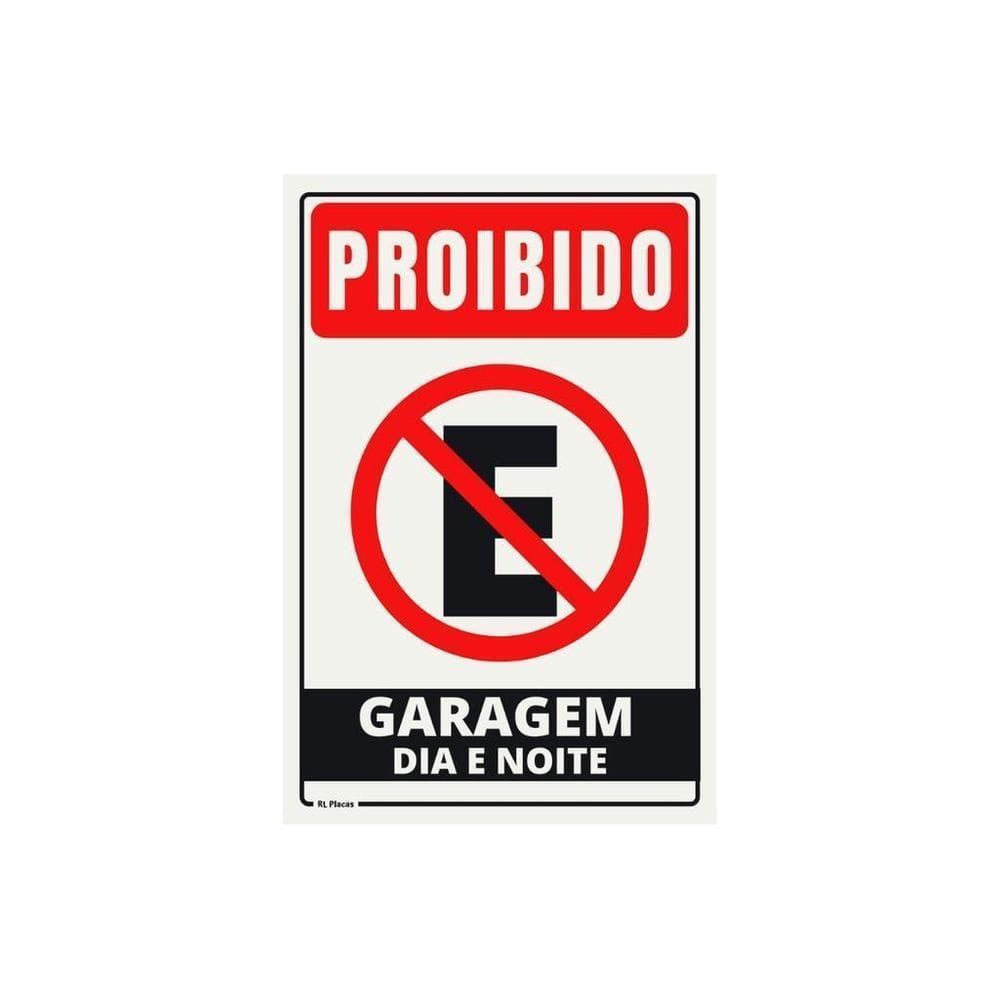 Placa Garagem Dia E Noite 20X30Cm