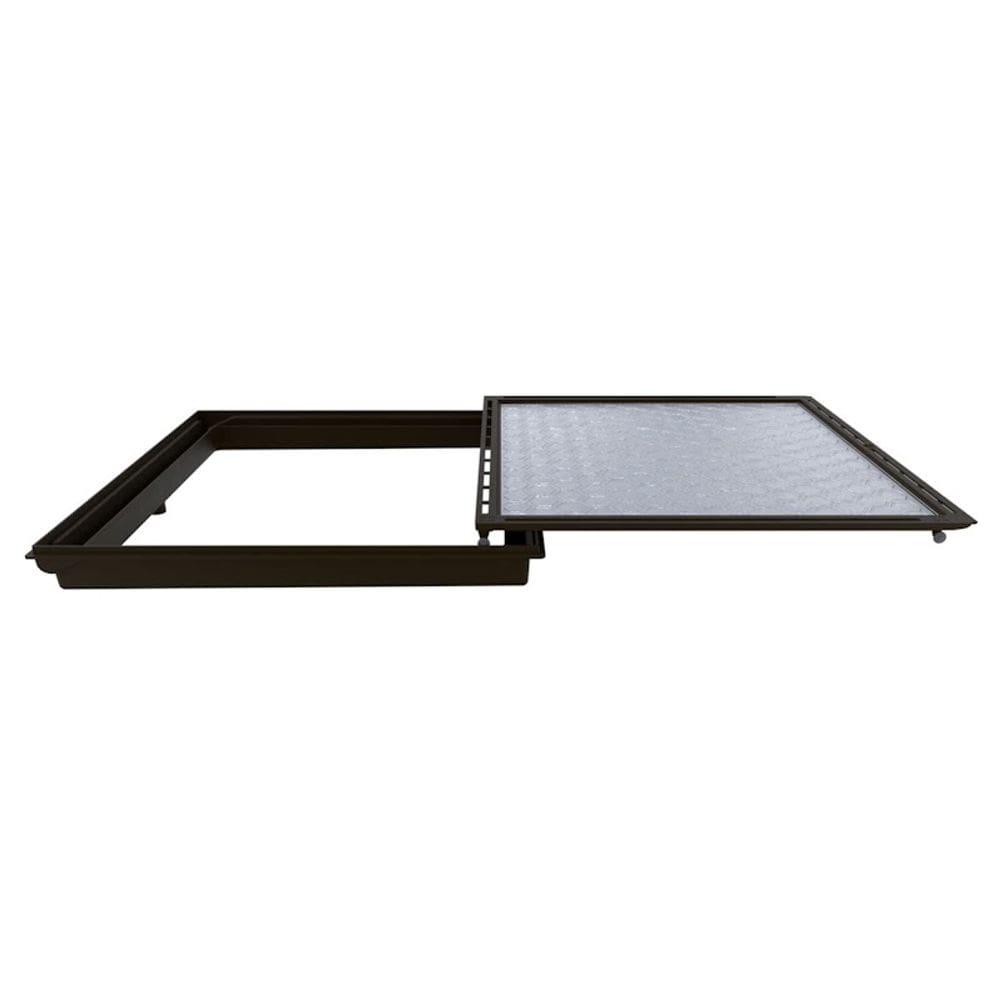 Tampa Casa Máquina Piscina Com Rebaixo Gaveta Preto 85x85cm