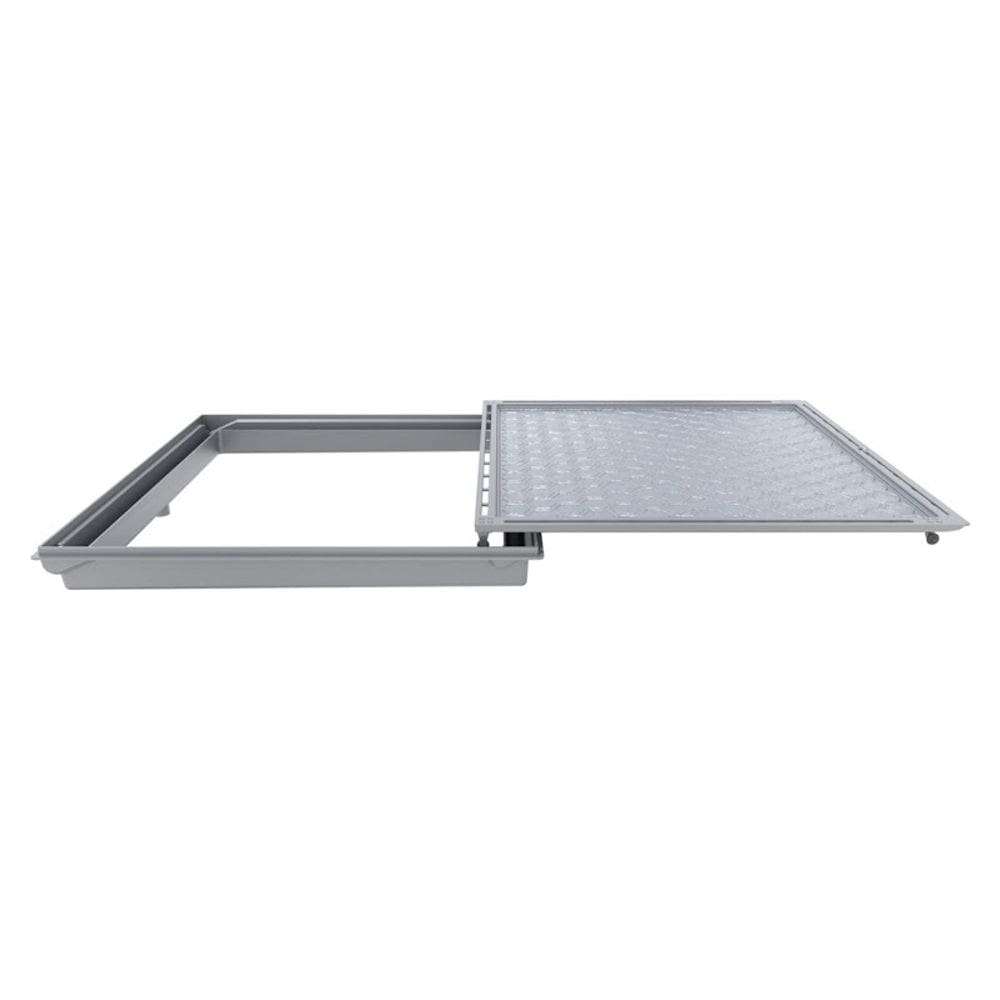Tampa Casa Máquina Piscina e Rebaixo Gaveta Cinza 120x120cm