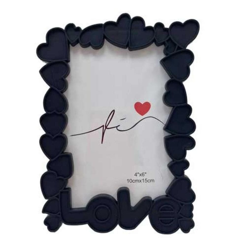 Porta Retrato Coração 10X15 Preto Pf-1294- Square