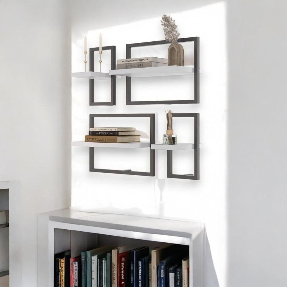 Conjunto 4 Prateleiras Industrial Branco - Pleno