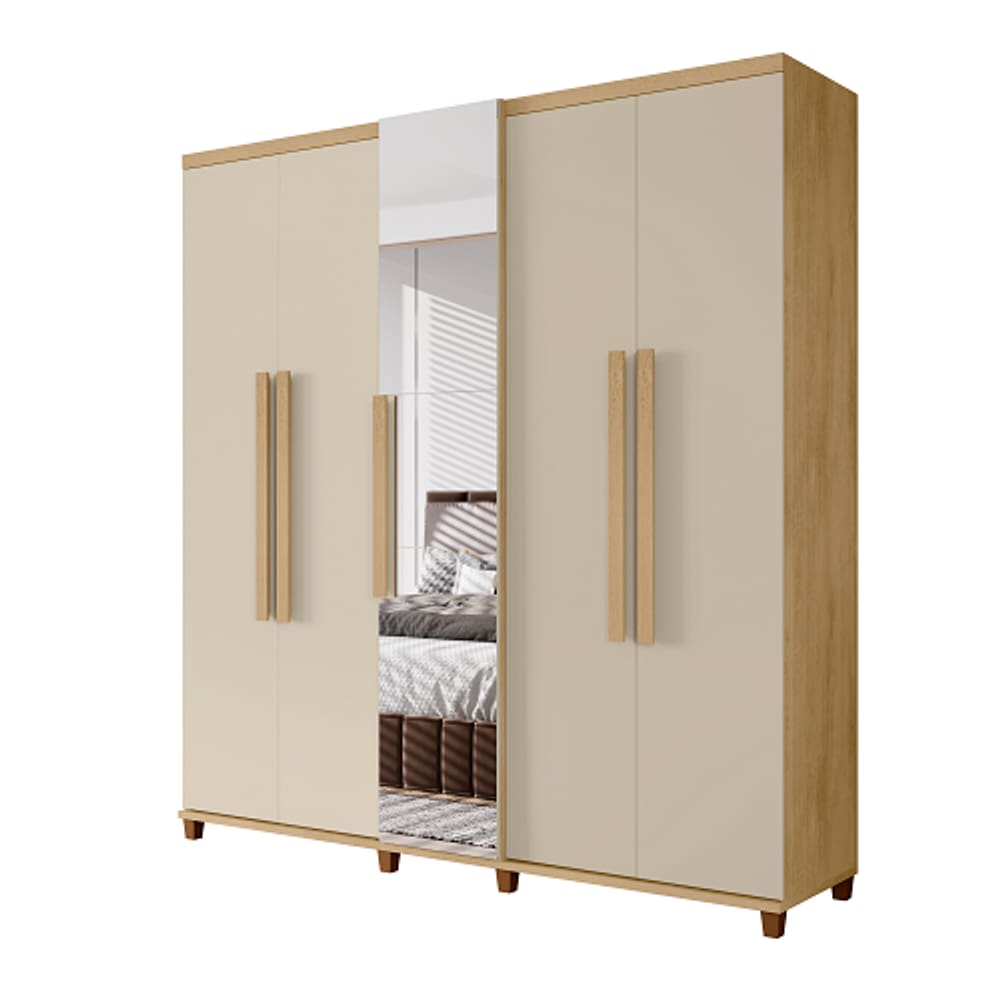 Guarda-Roupa Munique C/Espelho Cinamomo – RV Móveis