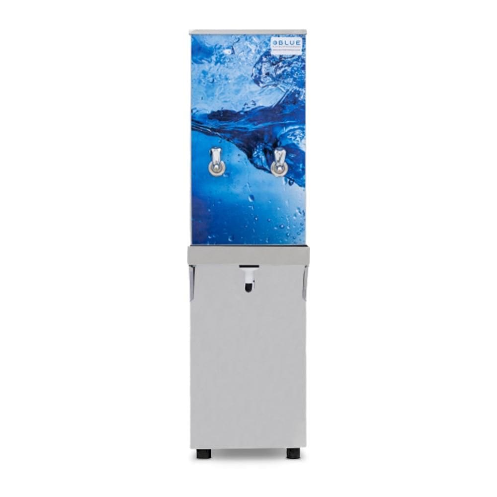 Bebedouro Purificador Industrial Blue Coluna 2 Torneiras Natural e Gelada 25L PIC25L127VN-2TAD Inox Adesivado 127V