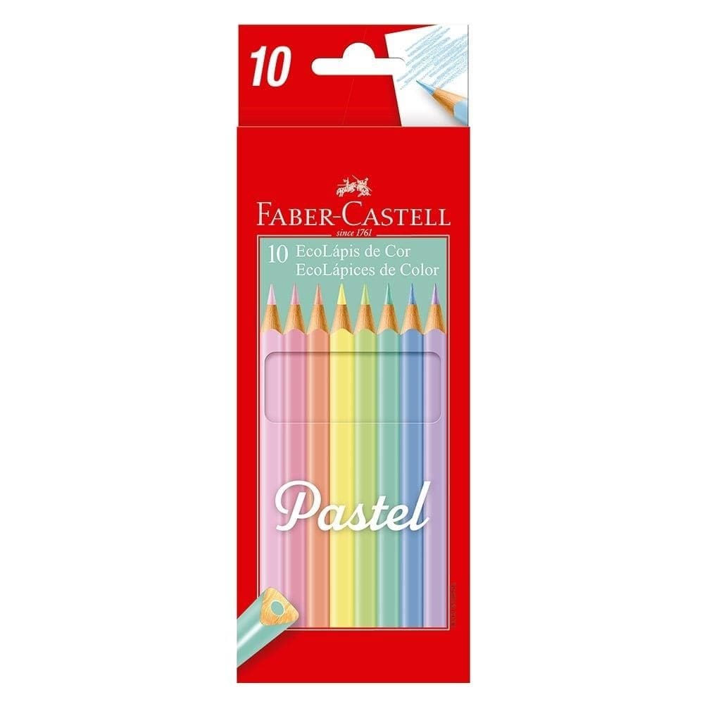 Lápis de Cor Faber Castell Tons Pastéis - 12 Embalagens com 10 Cores