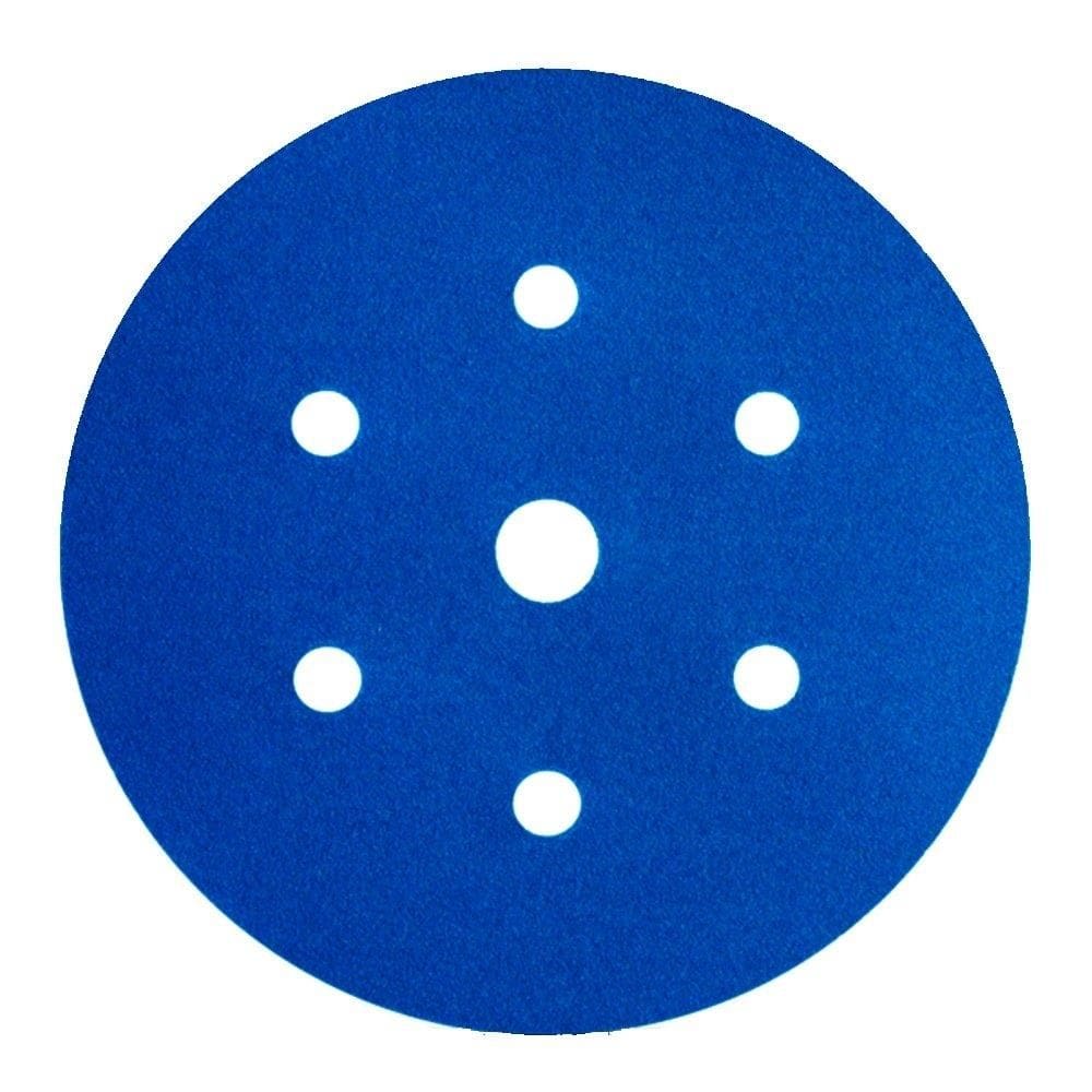 Disco Lixa Hookit Blue 3M 321U P220 152mm 6,0P Com 7 Furos - Embalagem com 50 Unidades