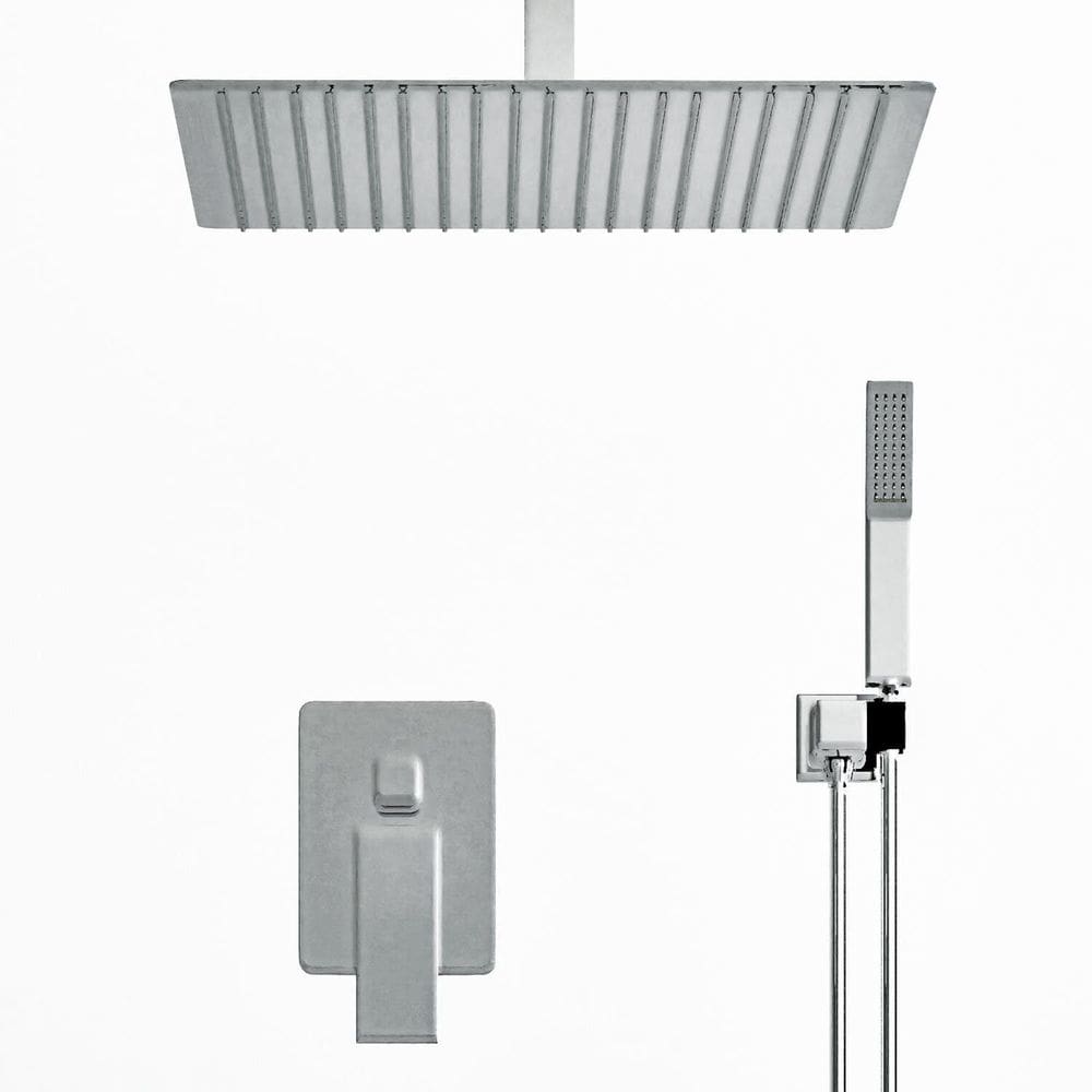 Ducha 50cm de Teto com Ducha Manual e Registro Monocomando Square50 Konnen Metais Cromado