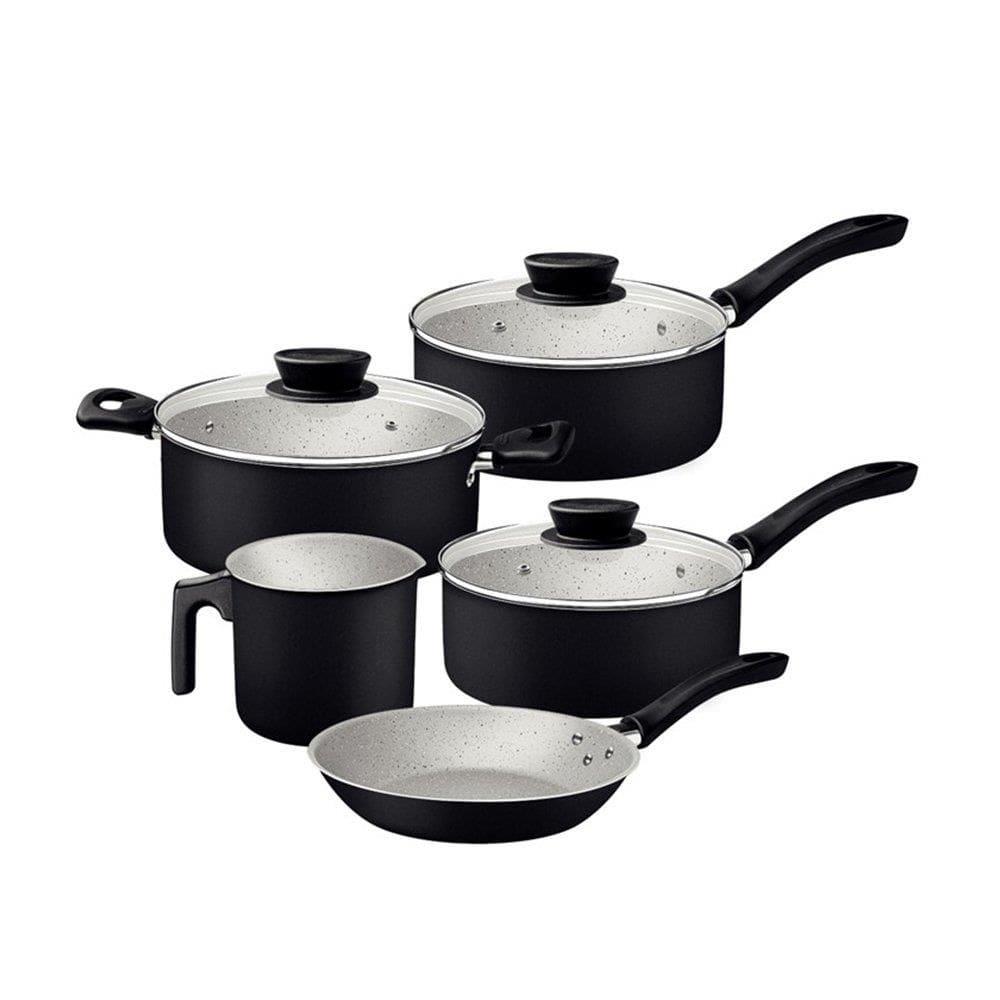 Jogo De Panela Tramontina Linz Aluminio Preto 5 Pecas