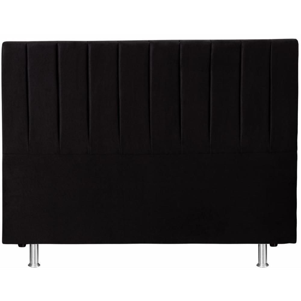 Cabeceira Cama De Queen 158x110 Suede Preto Keiko Colchões