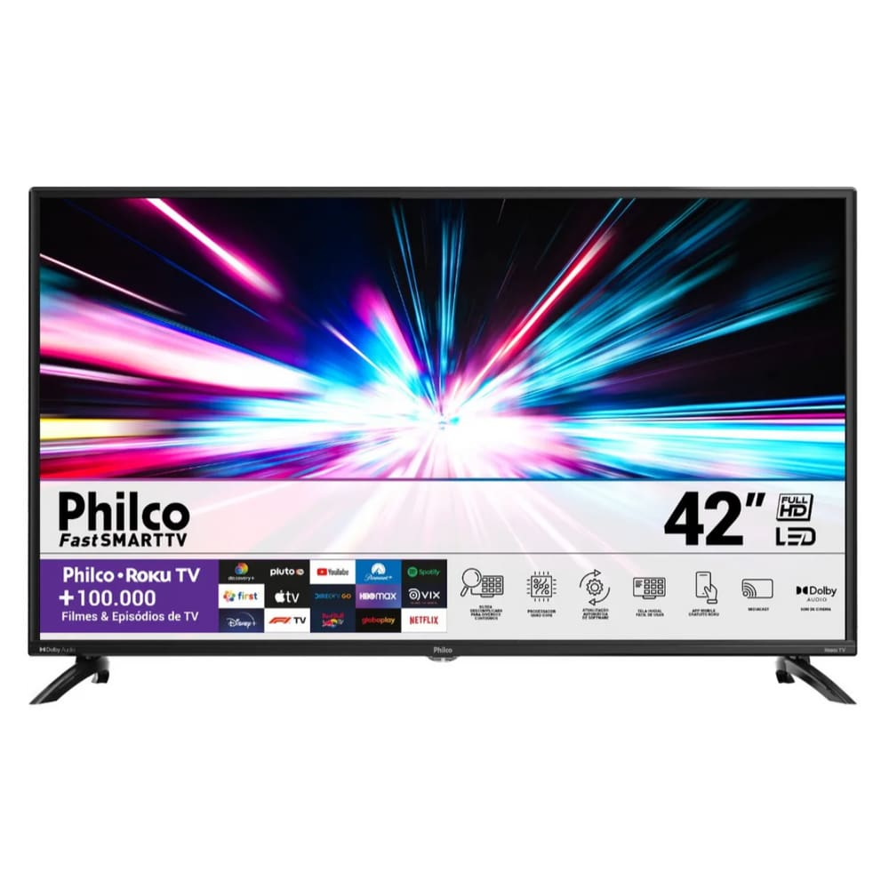 Smart TV 42” Philco PTV42G6FR2CPF Roku TV LED Dolby Áudio