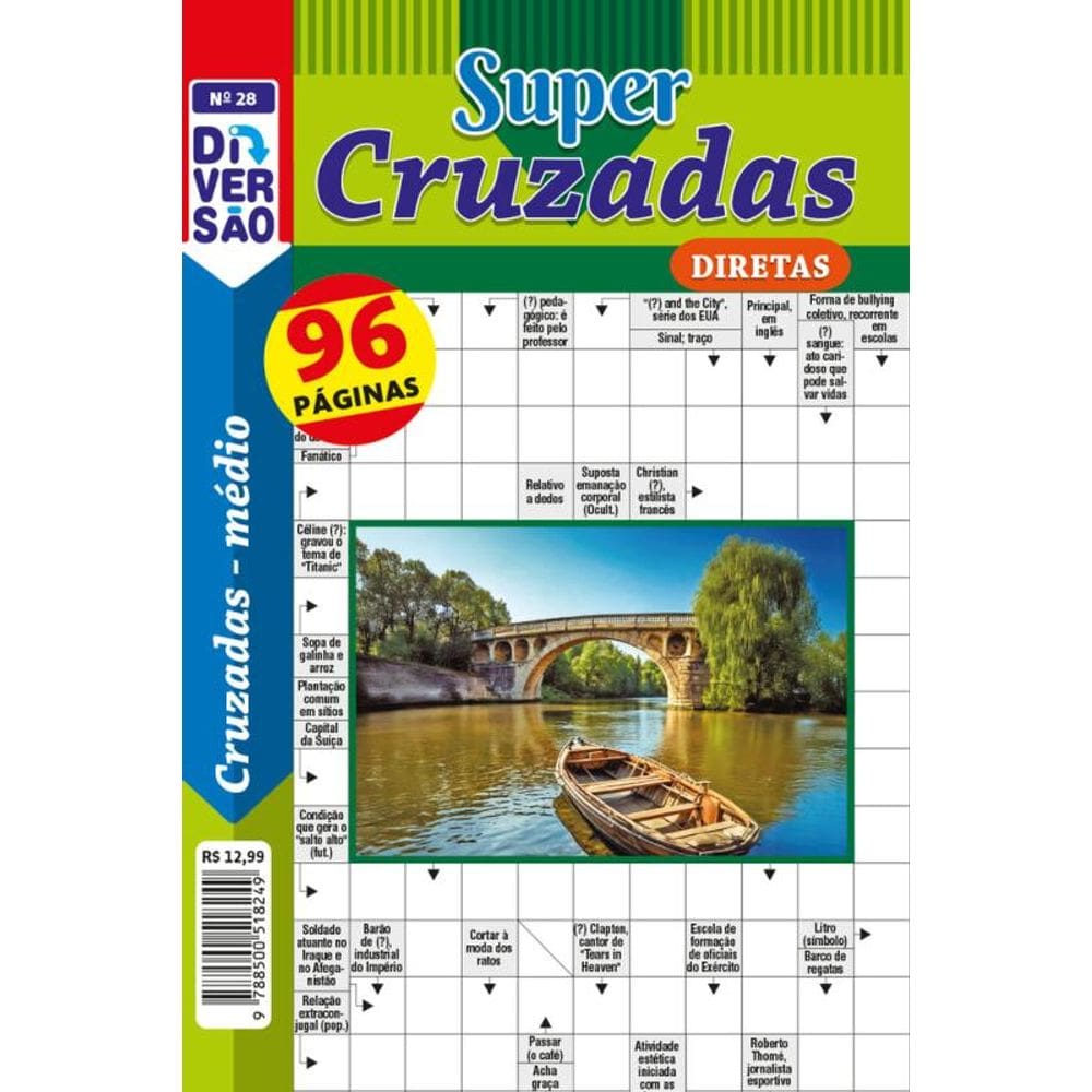 Livro Diversão Super Palavras-Cruzadas Diretas 28: Nível médio