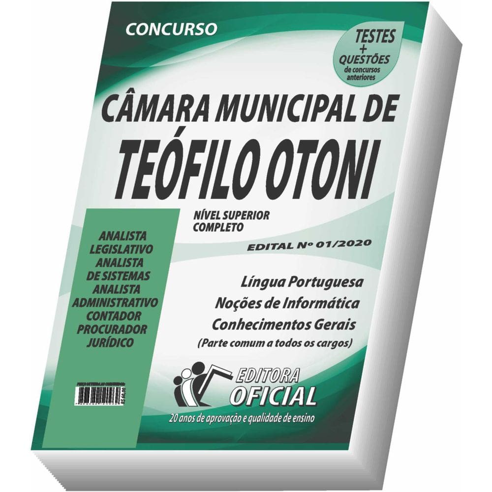 Apostila Câmara Municipal De Teófilo Otoni - Nível Superior