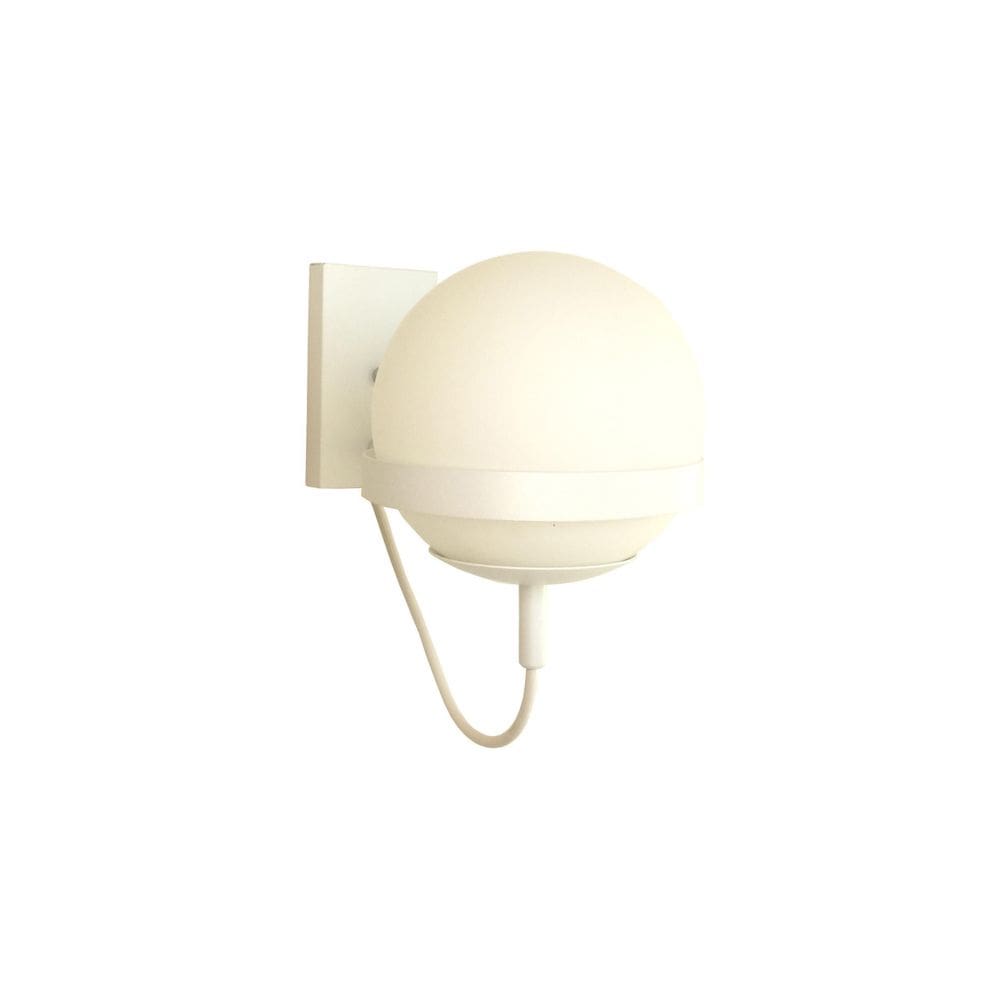 Arandela Bola De Vidro Branco Leitoso Branco Fosco Alu25