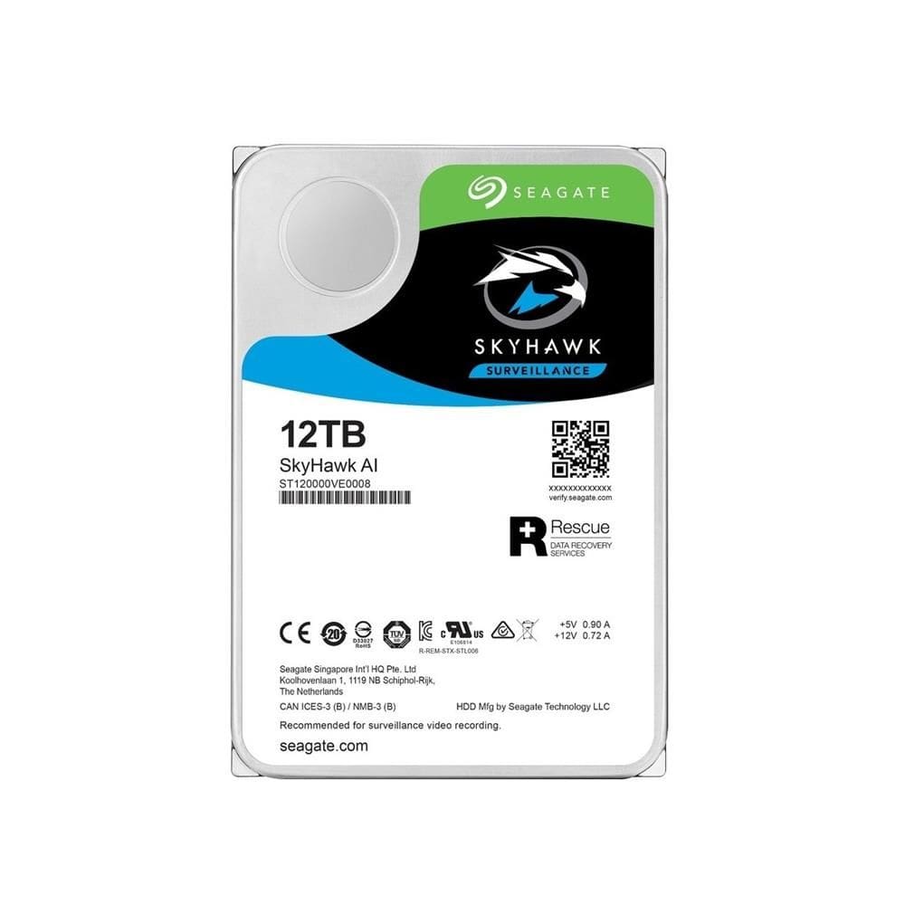 HD Seagate Surveillance SkyHawk 12TB 7200 RPM, 256MB, 3.5, SATA 6 - ST12000VE001