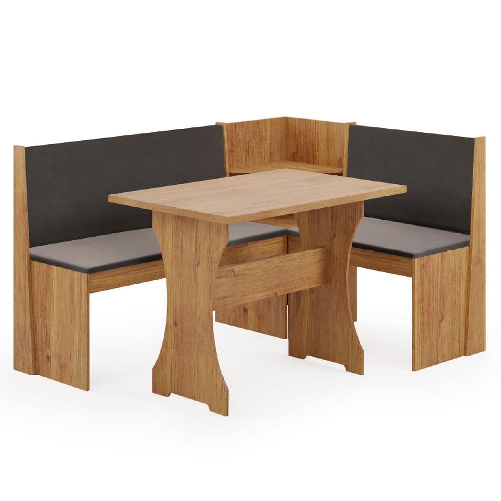 Conjunto Sala de Jantar Mesa com Canto Alemão Arnis Veludo Viero