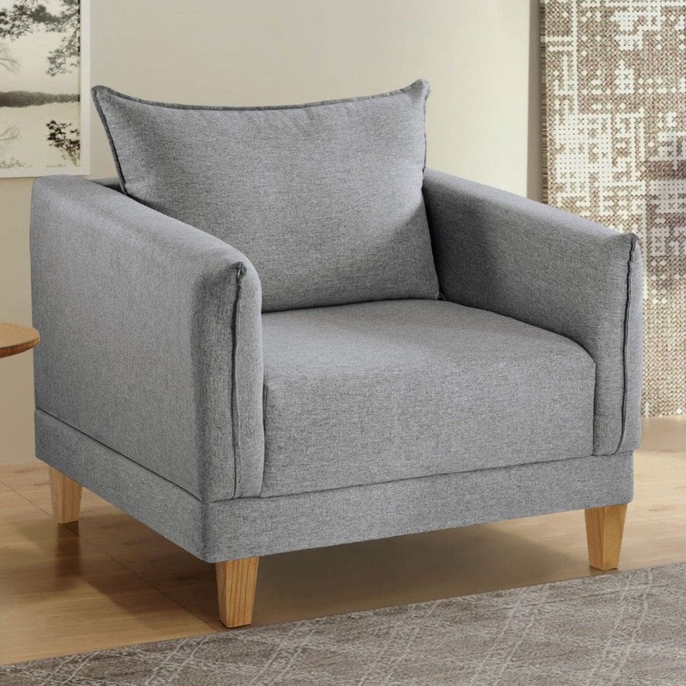 Poltrona Marromina Linho/Cinza - Cellflex