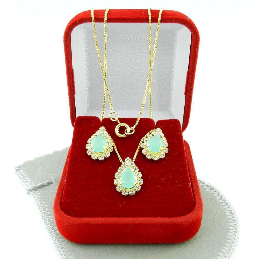 Corrente Feminina 45Cm 0.8Mm + Brinco Folheado Ouro Cj110D