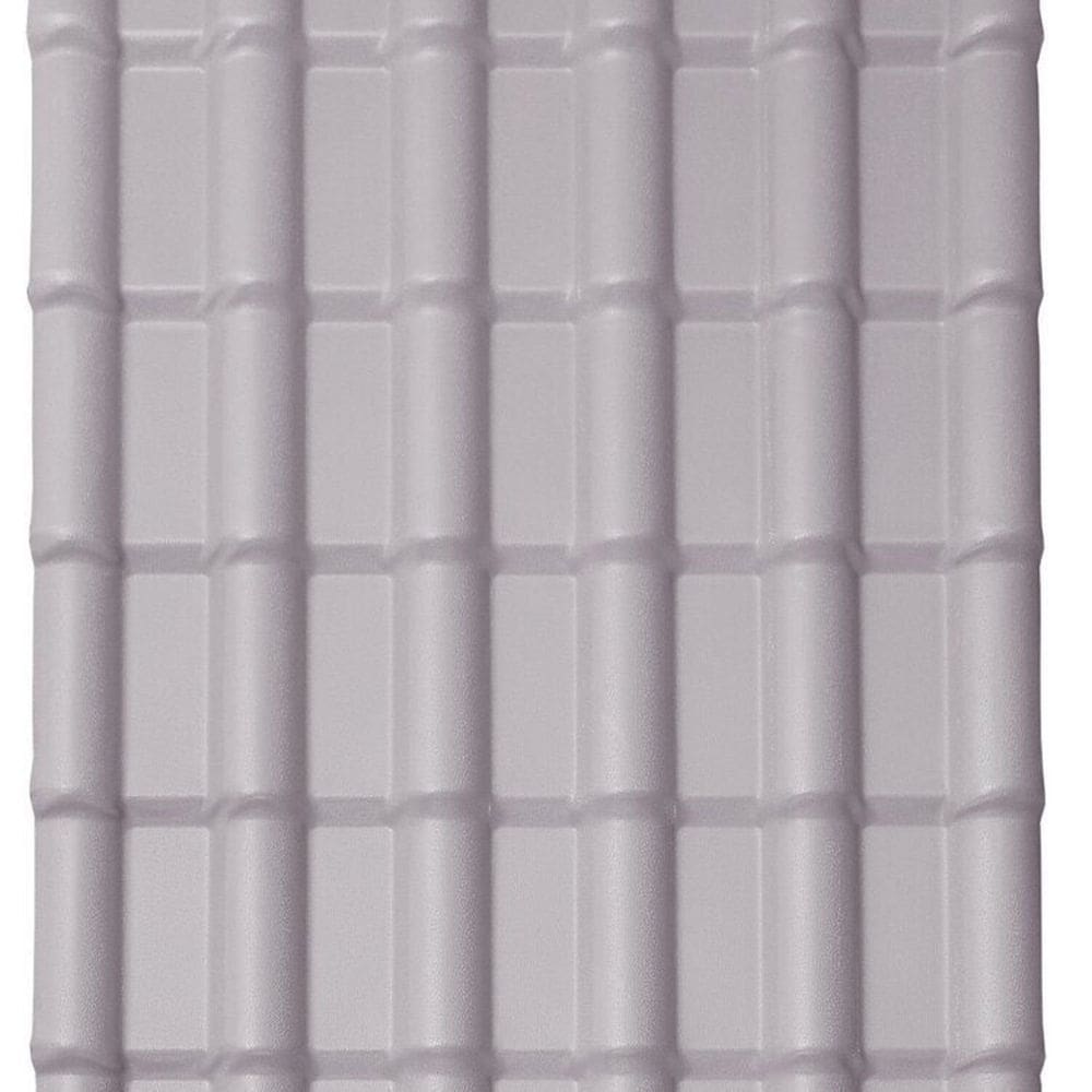 Kit com 20 Telhas Pvc Colonial 1,98m X 0,88m X 1,7mm 6 Ondas com Kit Fixação Lux Telhas Cinza