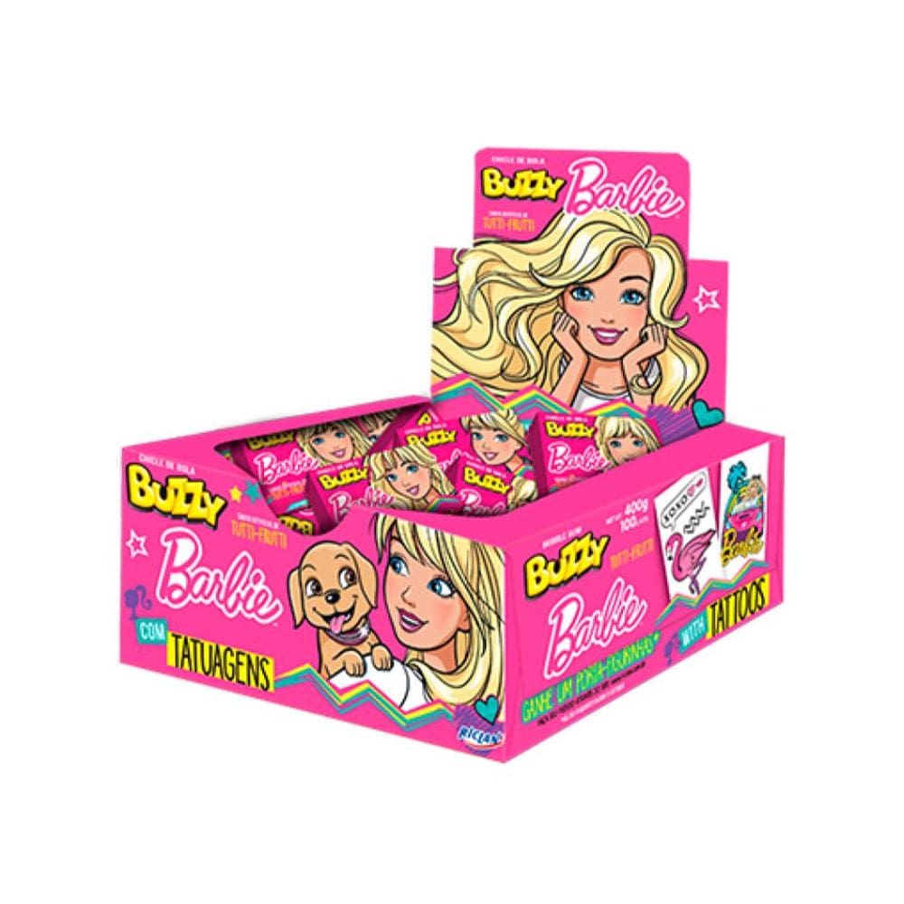 Chiclete Barbie Buzzy Tutti Frutti C/ 90 Unid 360g