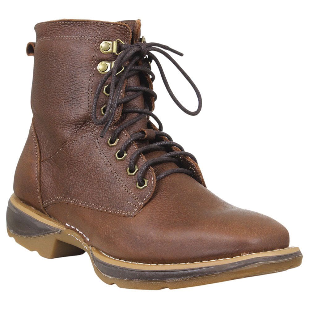 Coturno Masculino em Couro Marrom Cow Way 38125